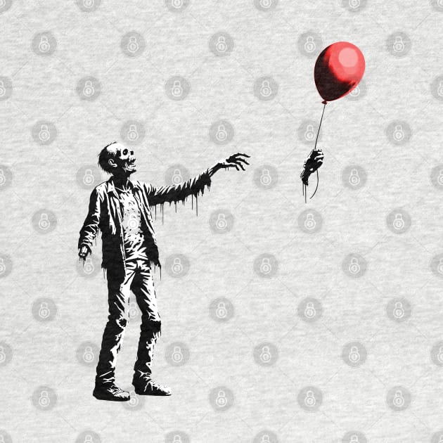 Zombie Balloon Banksy Style by TinusCartoons